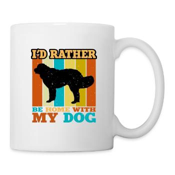 Landseer Dog Lover Silhouette Vintage Sunset - Mug blanc - blanc - Droite