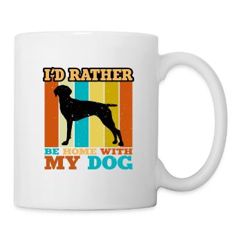 Old Danish Pointer Dog Silhouette Retro Sunset - Mug - white - Right