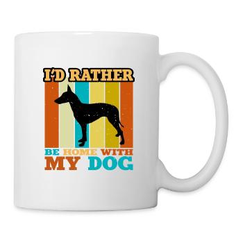Manchester Terrier Dog Silhouette Retro Sunset - Mug - white - Right