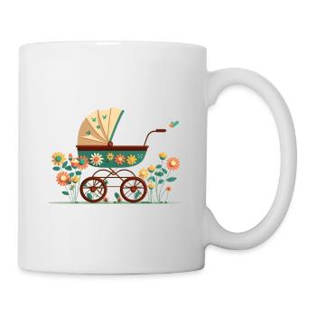 Blumiger Kinderwagen 3 - Tasse - Weiß - Rechts