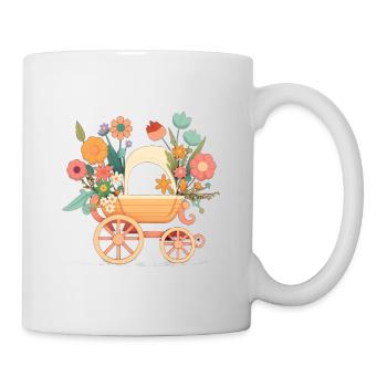 Blumiger Kinderwagen 4 - Tasse - Weiß - Rechts
