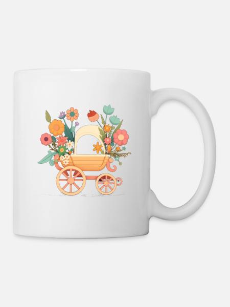 Poussette fleurie 4 - Mug blanc - blanc