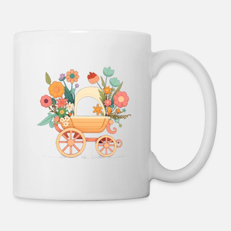 Poussette fleurie 4 - Mug blanc - blanc