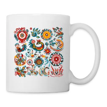 Blumen und Vögel - Tasse - Weiß - Rechts