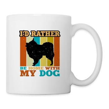 Volpino Italiano Hundeliebhaber Silhouette Retro Sunset - Tasse - Weiß - Rechts