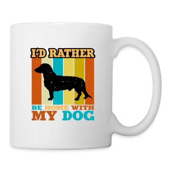 Westfälische Dachsbracke Hundesilhouette Retro Sonne - Tasse - Weiß - Rechts