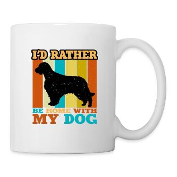 Welsh Springer Spaniel Dog Silhouette Retro Sunset - Mug - white - Right
