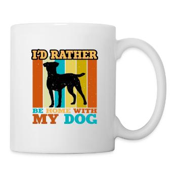 Patterdale Terrier Dog Silhouette Retro Sunset - Mug - white - Right