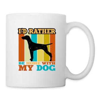 Vizsla Dog Lover Silhouette Vintage Sunset - Mug blanc - blanc - Droite