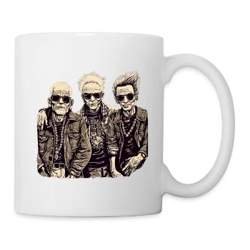 Coole Bestager Anarchisten Punks mit Sonnenbrillen - Tasse - Weiß - Rechts