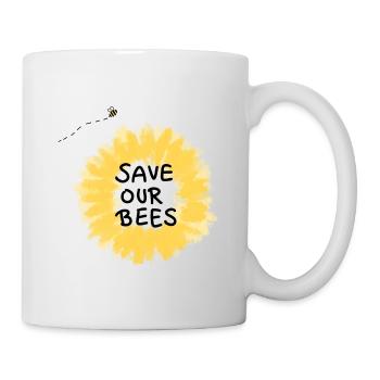 Rettet die Bienen Blume - Tasse - Weiß - Rechts