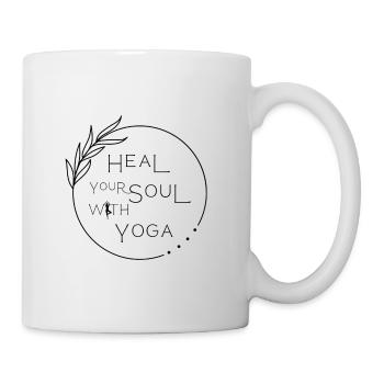 HEALyourSOULwithYOGA - Tasse - Weiß - Rechts