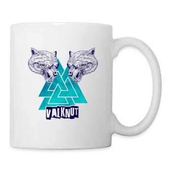 Valknut - symbole nordique Viking et tête animal - Mug blanc - blanc - Droite