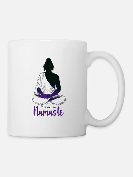 Bouddha yoga zen art - Mug blanc - blanc