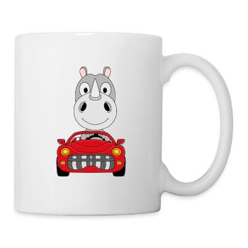 AUTO - NASHORN - CABRIO - TIER - TIERISCH - Tasse - Weiß - Rechts