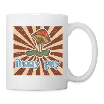 funny guy - lustiger Typ - Psychedelischer Pilz - Tasse - Weiß - Rechts