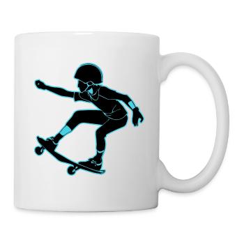 Skateboard Girl Boy - Mug - white - Right
