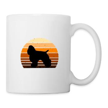 American Cocker Spaniel Dog Silhouette Retro Sun - Mug blanc - blanc - Droite