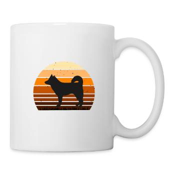 Alaskan Klee Kai Dog Lover Silhouette Retro Sunset - Mug blanc - blanc - Droite