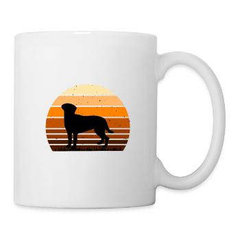 Akbash Hund Liebhaber Silhouette Vintage Sonnenuntergang - Tasse - Weiß - Rechts