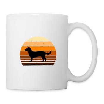 Alpine Dachsbracke Dog Silhouette Retro Sunset - Mug - white - Right