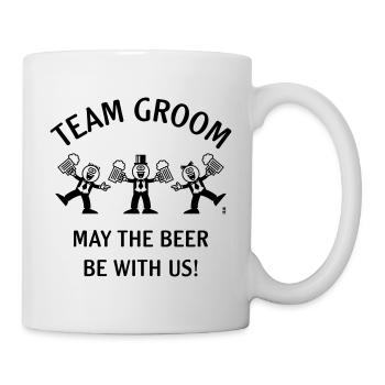 Team Groom (Caricature / Bière avec nous / 1C) - Mug blanc - blanc - Droite