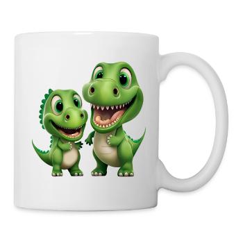 Dinosaurier Baby Tyrannosaurus zwei Dino T-Rex - Tasse - Weiß - Rechts