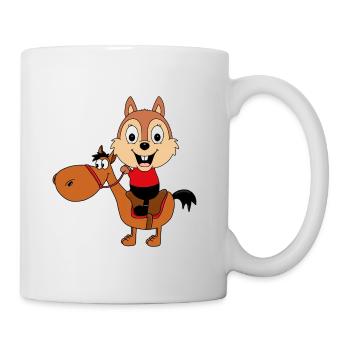 PFERD - REITEN - TIERE - EICHHÖRNCHEN - PONY - Tasse - Weiß - Rechts