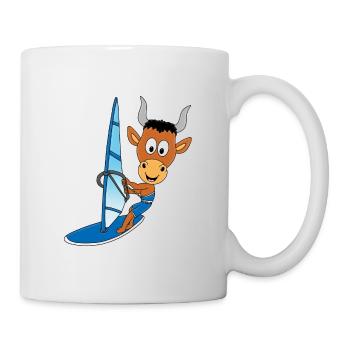 WINDSURFEN - SURFEN - STIER - BULLE - TIER - Tasse - Weiß - Rechts