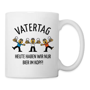Vatertag – Bier Im Kopf (Karikatur Tanz / 5C / B) - Tasse - Weiß - Rechts