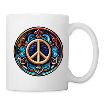 PEACE / Frieden - Tasse - Weiß - Rechts
