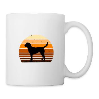 Beagle Harrier Hund Liebhaber Silhouette Vintage Sonnenuntergang - Tasse - Weiß - Rechts