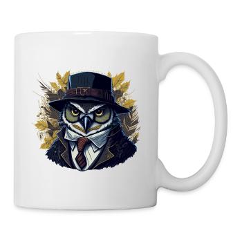 Herbst Eule Wald Boss - KI - DIGITAL - Tasse - Weiß - Rechts