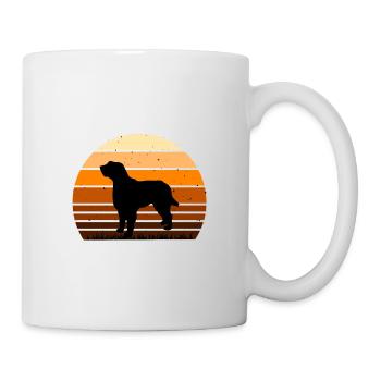 Briquet Griffon Vendéen Chien Silhouette Rétro Soleil - Mug blanc - blanc - Droite