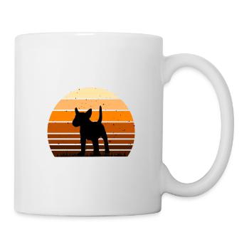 Bull Terrier Miniature Dog Silhouette Retro Sunset - Mug - white - Right