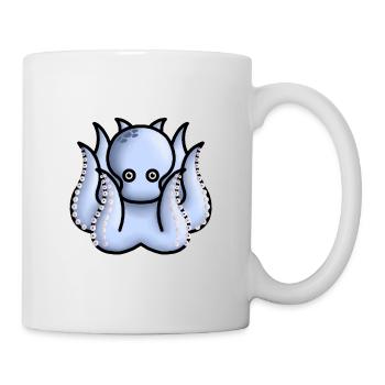 little cute light blue octopus - Mug - white - Right