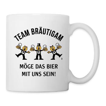 Team Bräutigam (Karikatur / Bier Mit Uns / 3C / B) - Tasse - Weiß - Rechts