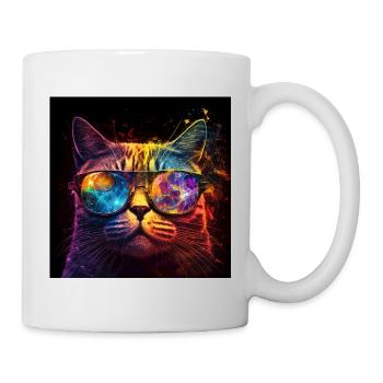Katze trifft auf Pilze Psycat - Tasse - Weiß - Rechts