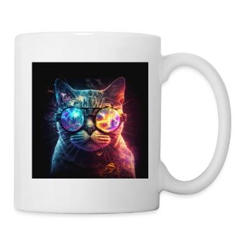 Katze im Rausch der Psychedelik - Tasse - Weiß - Rechts