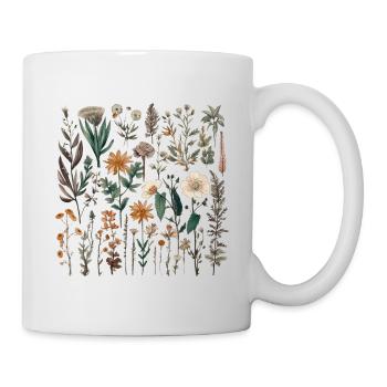 Wunderschönes Boho Blumen Herbarium Bouquet - Tasse - Weiß - Rechts