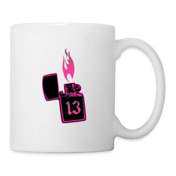 Lighter fire number 13 pink - Mug - white - Right