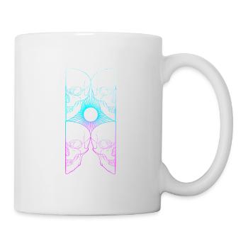 Skull art soleil couleur lining work - Mug blanc - blanc - Droite