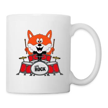 SCHLAGZEUG - BAND - TIER - FUCHS - KIND - BABY - Tasse - Weiß - Rechts