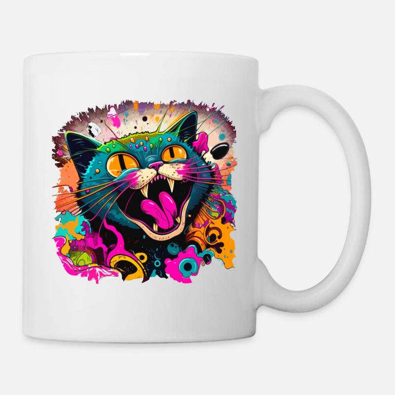 Chat dans le style graffiti - Mug blanc - blanc