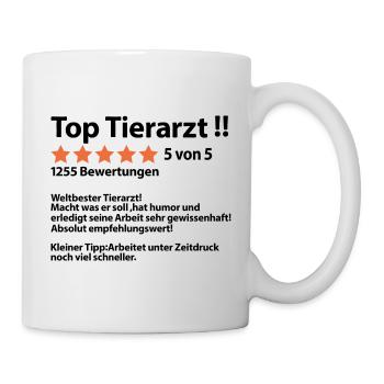 Dankeschön Danke sagen an Tierarzt Tierarztpraxis - Tasse - Weiß - Rechts