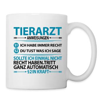 Dankeschön Danke sagen an Tierarzt Tierarztpraxis - Tasse - Weiß - Rechts