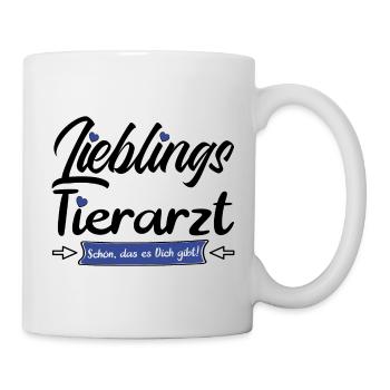 Dankeschön Danke sagen an Tierarzt Tierarztpraxis - Tasse - Weiß - Rechts