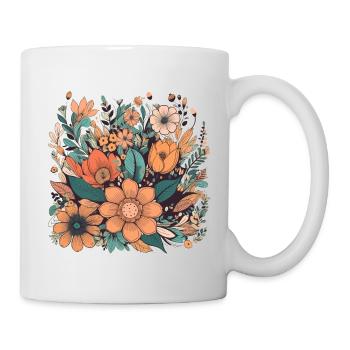 Magnifique bouquet d’herbier de fleurs bohèmes - Mug blanc - blanc - Droite