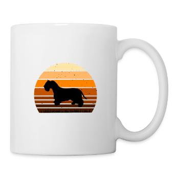 Cesky Terrier Hundeliebhaber Silhouette Vintage Sonnenuntergang - Tasse - Weiß - Rechts