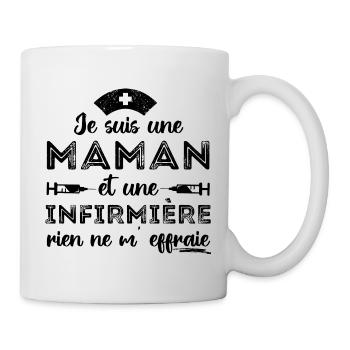 Maman et infirmière cadeau pour mère infirmiere - Mug blanc - blanc - Droite